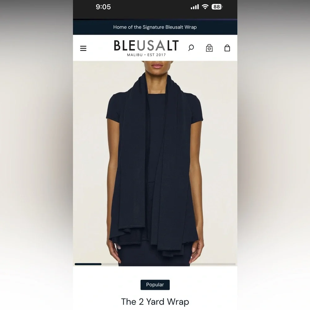 BLEUSALT The 2 Yard Wrap in Navy 💙 EUC - Picture 1 of 5